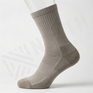 Crew <b>Socks</b> Solid Color Knitted Cotton Spandex Breathable Daily Wear Adult Spring Casual Style - Product Image 3