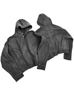 Vente en gros Sweat-shirt à capuche personnalisé pour hommes 100% coton avec épaules tombantes brodé pour impression bouffante solide hiver Casua - Product Image 6