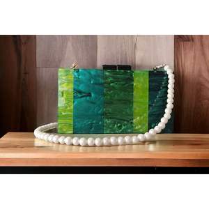 Pochette de soirée en résine écologique pour femmes, accessoire de mode en cristal - Product Image 2