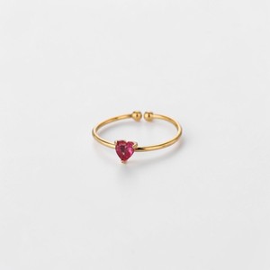 18k Gold Plated Tiny 6MM Heart Pink Tourmaline <b>Quartz</b> Gemstone <b>Ring</b> - Product Image 1