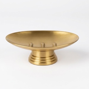 Wholesale Vintage Style Brass <b>Soap</b> Dish Gold Metal Pedestal <b>Soap</b> <b>Holder</b> Bathroom Accessory For Home & Hotel Supply Low Price - Product Image 1