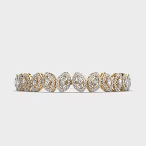 Simple Moissanite Diamond Bracelet High Quality 18KYellow Gold Non-Fade Hip Hop Jewelry for Men and Women - Product Image 1