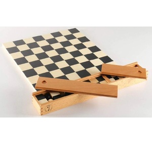 Jeu d'échecs en bois massif artisanal de luxe |   Pions d'échecs abstraits minimalistes avec plateau pliable |   Jeu de société éducatif professionnel - Product Image 4