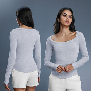 Ropa Deportiva para Mujer, Camiseta de Yoga sin Costuras de Color Sólido, Manga Larga, Top Corto para Entrenamiento, Secado Rápido, Transpirable, Conjuntos de Yoga - Product Image 3