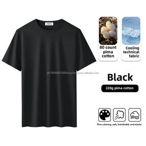 เสื้อยืดแขนสั้นสำหรับผู้ชายผ้าคอตตอนขนาด80S เท่ๆ220g ICE Silk ฤดูร้อนแขนครึ่งแห้งเร็วผ้าฝ้ายเมอร์เซอร์ไรซ์สำหรับวัยรุ่น - Product Image 6