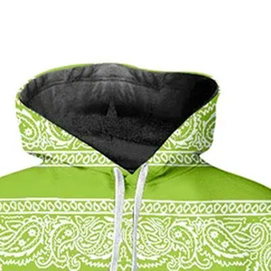 Conjunto Deportivo Informal Unisex con Estampado Paisley Verde, Sudadera con Capucha y Pantalones Deportivos, Manga Larga, Cordón Ajustable, Corte Regular - Product Image 4