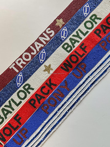 Collegiate Spirit Beaded <b>Bag</b> Straps Colorful Sequin Purse Hangers Fashion <b>Accessories</b> for Gameday and Stadium Use - Product Image 3