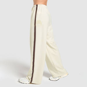 Pantalon de survêtement ample taille mi-haute pour femme, coupe large, style hip-hop, effet usé, 100 % coton biologique, écoresponsable, collection hiver, vente chaude - Product Image 3