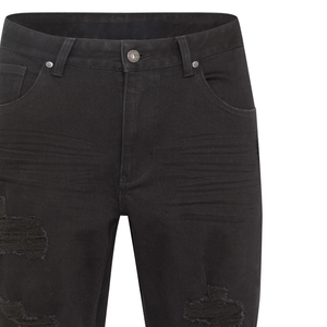 Shorts en jean pour hommes, tissu denim respirant, décontracté, été, vente en gros, personnalisable, coton tissé, taille mi-haute, jambe large - Product Image 3