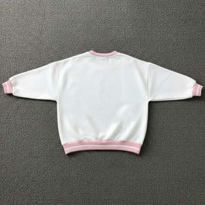 Sweat-shirt pour femme 100% coton molletonné style Hip Hop 2026, haute qualité, couleur blanc uni, col côtelé, coupe ample - Product Image 3