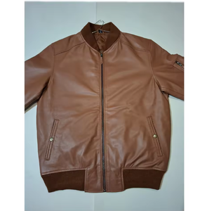 เสื้อแจ็คเก็ตหนังผู้ชาย สไตล์ลำลอง ทนทาน ทรงพอดีตัว คอตั้ง ลายตัวอักษร สำหรับฤดูหนาว - Product Image 4