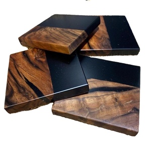 High Quality Wood <b>and</b> Resin Tea <b>Coaster</b> Wooden <b>Coaster</b> Mats <b>and</b> Pads for Table Decoration Tableware Drinking <b>Placemats</b> Epoxy - Product Image 1