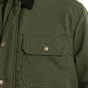 Chaqueta Verde Utilitaria con Cierre de Botones y Cremallera, Corte Regular, Color Sólido, para Otoño - Product Image 6
