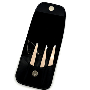 Juego de Pinzas para Cejas de Acero Inoxidable de Alta Calidad RMI, Diseño Inclinado Ligero, 1.5 mm de Grosor, para Extensión de Pestañas - Product Image 2