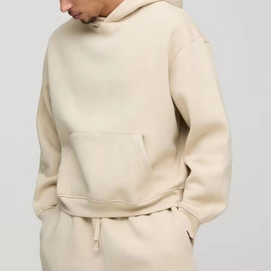 Custom Cozy Men's Winter Hoodie <b>Sweatpants</b> <b>Set</b> Heavyweight Fleece 100% Cotton Oversized Tracksuit Windproof Streetwear for - Product Image 3