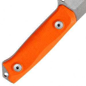 Cuchillos de Caza de Hoja Fija con Mango Ranurado Naranja Fluorescente y Hoja Gris, con Funda de Cuero Marrón para Camping, Senderismo y Actividades al Aire Libre - Product Image 3