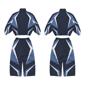 Wholesale Custom Windbreaker Sets Custom Zip <b>Jacket</b> Sets Elastic Waist Track Pants Streetwear Factory - Product Image 2