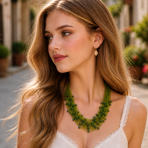Collar de Cuentas con Cadena de Corazones Románticos Jade Bloom, Joyería Artesanal para Damas, Colección Exclusiva al por Mayor - Product Image 5