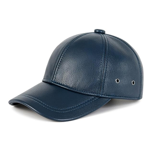Casquettes en cuir bleu marine de qualité supérieure, style classique, prix de gros, texture douce et durable, élégantes, nouveau logo personnalisé - Product Image 1
