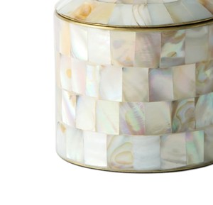 Boîte en nacre artisanale décorative en forme de coquillage à carreaux avec poignée en feuille d'or, pour rangement artistique - Product Image 3