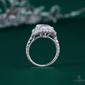 แหวนเพชรทรงรัศมีเพาะเลี้ยงในห้องปฏิบัติการ สี D-E ความสะอาดระดับ Clarity ทอง 18k แบบเดี่ยว รับรองโดย IGI แหวนแต่งงานสุดหรู - Product Image 4