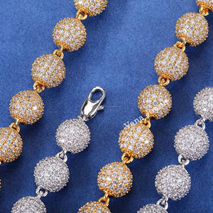 Cadena Cubana Unisex de Plata de Ley Chapada en Oro de Alto Brillo de 10 mm, 45 cm, 18 Pulgadas de Largo, Gruesa, Estilo Hip Hop, con Moissanita - Product Image 2