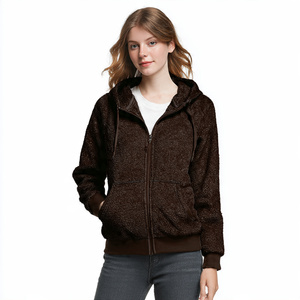 <b>Oversized</b> Sherpa Jacket Women Zipper Stand Collar Sherpa Fleece Coat Ladies Loose Fit Winter Warm Up Sherpa Jackets Women's - Product Image 4