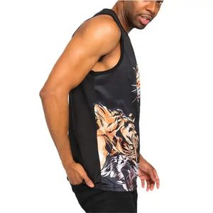 Premium Men Breathable Athletic Tank Top Lightweight Polyester/Cotton Sports <b>Vest</b> Workout Training Running Casual Fitness High - Product Image 5