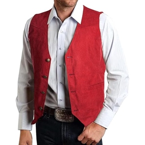 Custom Men's Western Cowboy <b>Fringe</b> Suede Leather Vest Vintage Tassel Biker <b>Waistcoat</b> Snap Button Casual Vest OEM - Product Image 1