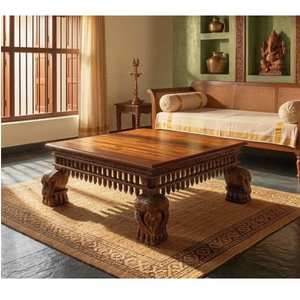 Thanjavur Mango Wood Coffee <b>Table</b> Solid Wooden <b>Centre</b> <b>Table</b> For Living Room Sofa Area Traditional Home Furniture Decor Accent - Product Image 2
