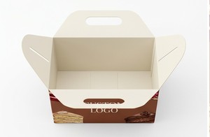Boîte auto-élevante en papier kraft avec logo personnalisé, forme rectangulaire, impression quadricolore, emballage alimentaire - Product Image 2