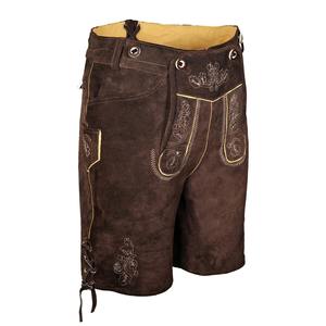 Costume Lederhosen authentique allemand pour homme – Tenue d'Oktoberfest avec short en cuir fait main et bretelles décoratives - Product Image 2