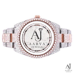 Montre-bracelet mécanique pour femme en acier inoxydable couleur or rose, cadran analogique 28 mm avec pierres précieuses, lunette en cristal pavée, bracelet à maillons, style bijou - Product Image 5