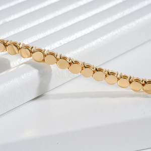 Pulsera de Diamantes en Oro Amarillo con Corte Redondo en Oro Sólido de 10K, 14K y 18K, Pulsera de Diamantes Finos con Claridad VVS para Mujer - Product Image 3