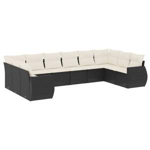 Conjunto de Sofás de Jardín en Ratán Sintético Negro, Muebles de Exterior de Diseño Contemporáneo, Cojines de Espuma de Alta Densidad, Calidad Premium - Product Image 2