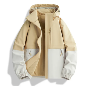 Custom Logo Full Zip Softshell <b>Men</b> Lightweight Streetwear Stitching Spandex/Polyester Sport Quilted Trench <b>Jacket</b> Waterproof - Product Image 5