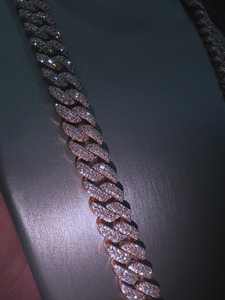 Precio de fábrica Cadena cubana eslabonada con incrustaciones de oro rosa y moissanita VVS, certificada IGI, de lujo, estilo Hip Hop, tendencia, superventas, gran oferta - Product Image 2