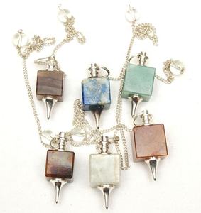 Colgante cuadrado redondo de árbol de la vida de siete chakras de colgantes de ágata - Product Image 4