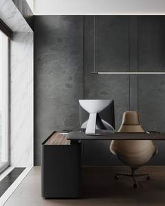 Revêtement mural flexible intérieur et extérieur en pierre de schiste noir fantaisie, forme de bloc mince, fabriqué en Inde - Product Image 1