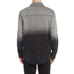 Camisa de Mezclilla para Hombre con Logotipo Personalizado, Nueva Moda Urbana con Estampado, Larga, Casual, con Botones, Servicio OEM, Talla Adulto, Invierno - Product Image 3