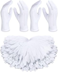 100/40 Pares de Guantes Blancos al por Mayor para Uniformes Formales, Desfiles, Disfraces, para Mujeres y Hombres, Joyería, Guardias, Servidores - Product Image 1