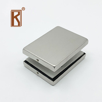 Support inférieur carré sans cadre pour porte vitrée en acier inoxydable, fixation pour quincaillerie de porte d'entrée de magasin