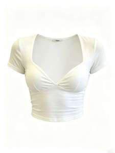 เสื้อครอปท็อปคอกลม Y2K ทรงเข้ารูป แขนสั้น ผ้าฝ้าย 100% เป็นมิตรกับสิ่งแวดล้อม น้ำหนักเบา สไตล์ลำลอง สตรีทแวร์ - Product Image 4