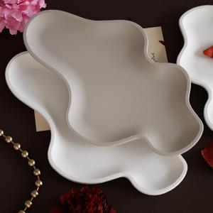 Irregular Curved Cloud Tray Storage Gypsum Epoxy <b>Resin</b> <b>Silicone</b> Mold - Product Image 3