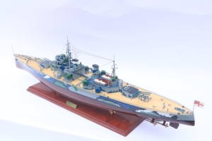 Modèle de navire de guerre en bois fait main - Maquette classique de navire militaire de la Seconde Guerre mondiale, décoration pour la maison ou le bureau, HMS Prince of Wales - Product Image 3