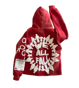 Sweat à capuche polaire coupe droite pour homme, motif uni, mélange polyester/coton, broderie chenille, anti-boulochage, respirant, style urbain - Product Image 4