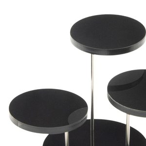 Support à gâteau rond en aluminium réutilisable, présentoir à cupcakes noir pour les célébrations de mariage, la décoration intérieure et les essentiels de pâtisserie - Product Image 5