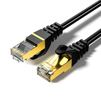 Kabel Jaringan Cat8 40Gbps 2000Mhz RJ45 tembaga murni SFTP kabel ethernet cat8 berpelindung CAT7 RJ45 CAT6A kabel patch cord jaringan 1M
