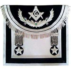Nouveauté : Tabliers maçonniques ajustables personnalisés en velours avec broderie 3D et broderie à la main dorée, Régalia fabriquée au Pakistan - Product Image 1