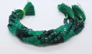 Cuentas facetadas de ónix verde AAA de 6.5-7 mm, cuentas de ónix verde en forma de caja 3D, cuentas sueltas facetadas de ónix verde de 8 pulgadas - Product Image 6